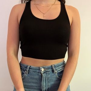 Black Garage Crop Top